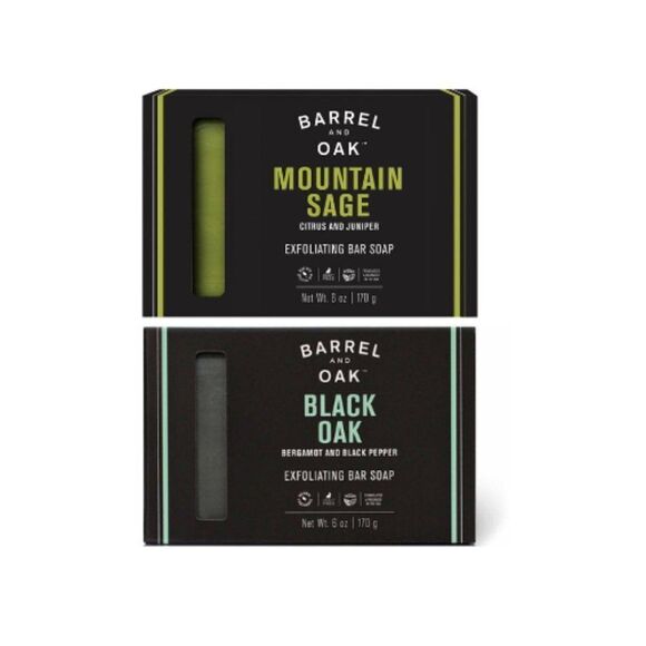 Barrel & Oak Mountain Sage & Black Oak Exfoliating Bar Soaps - Set Of 2 - Picture 1 of 10